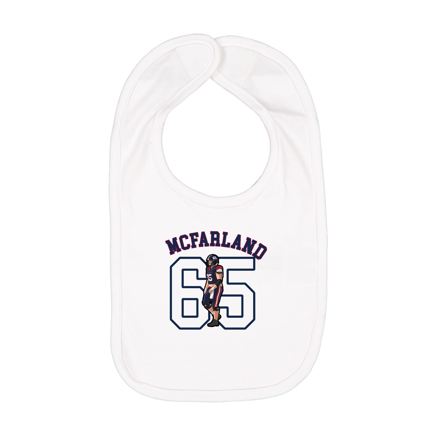 Infant Bib — Shirsey Arch in White