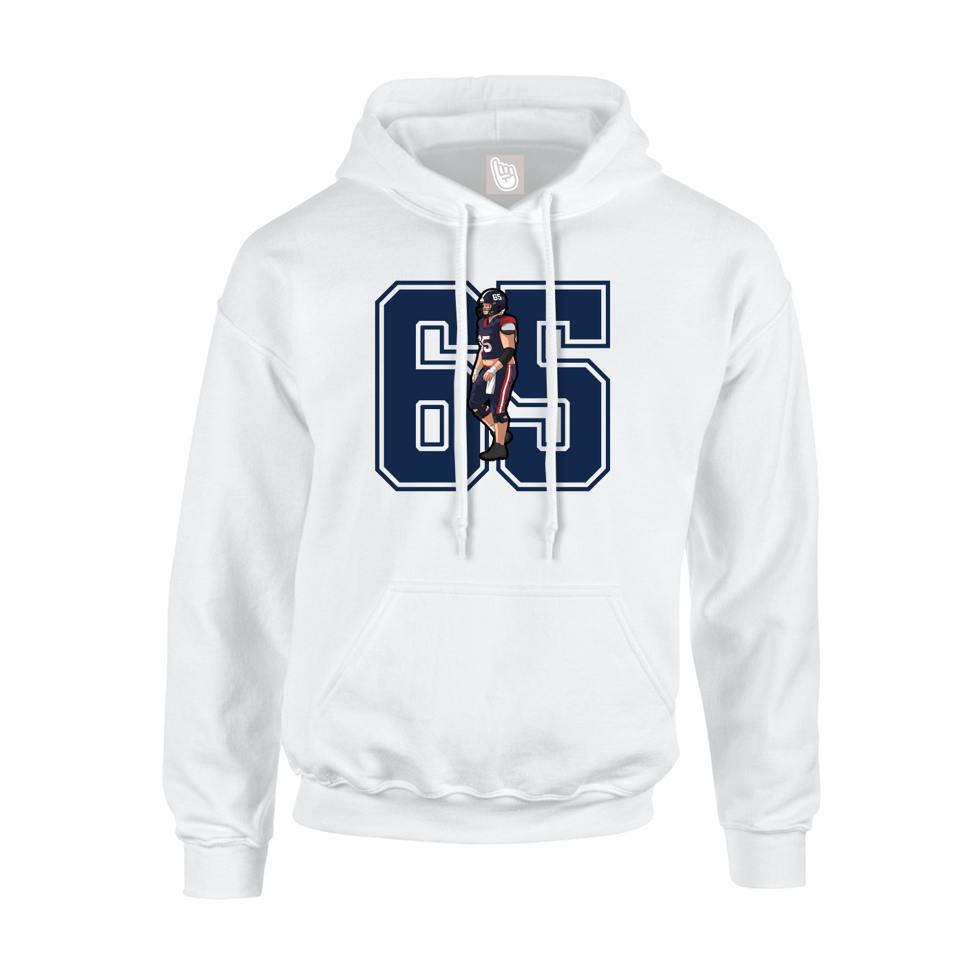 Youth Hoodie — Number in White