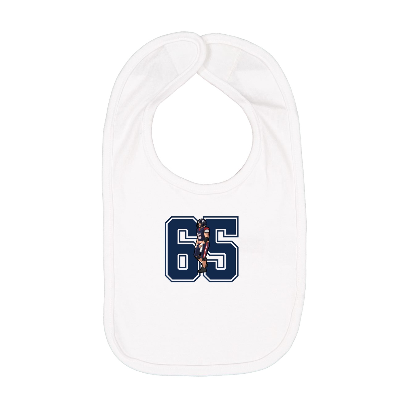 Infant Bib — Number in White
