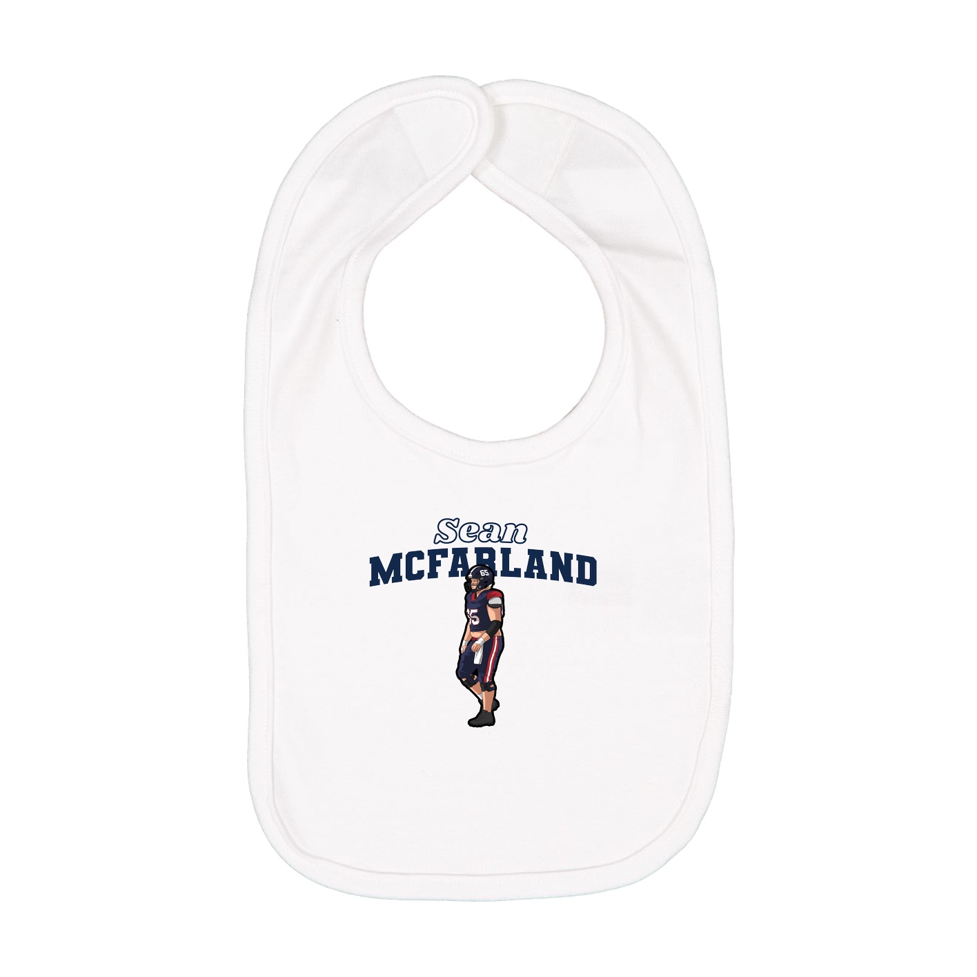 Infant Bib — Name Arch in White