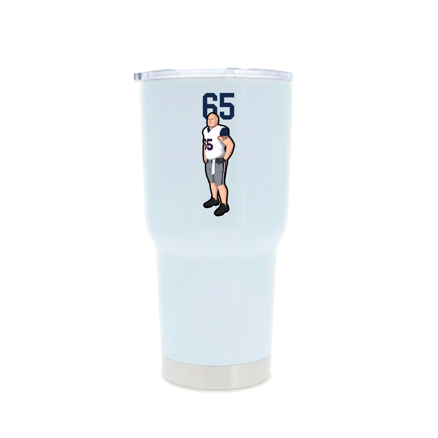 30oz Stainless Steel Tumbler — Number Top in White