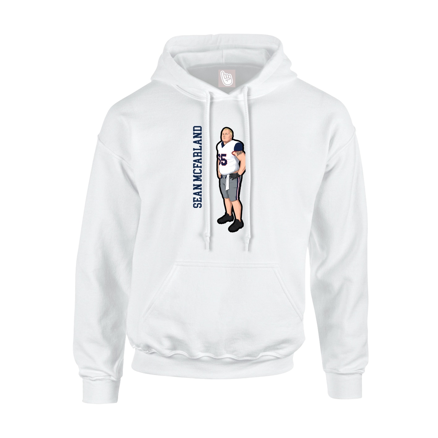 Hoodie — Name Vertical in White
