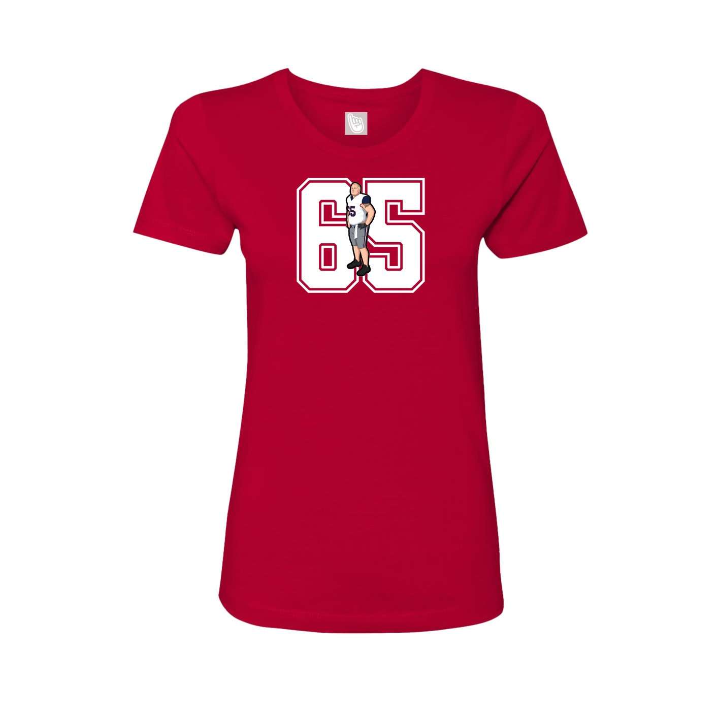 Fitted Women's Tee — Number in Red