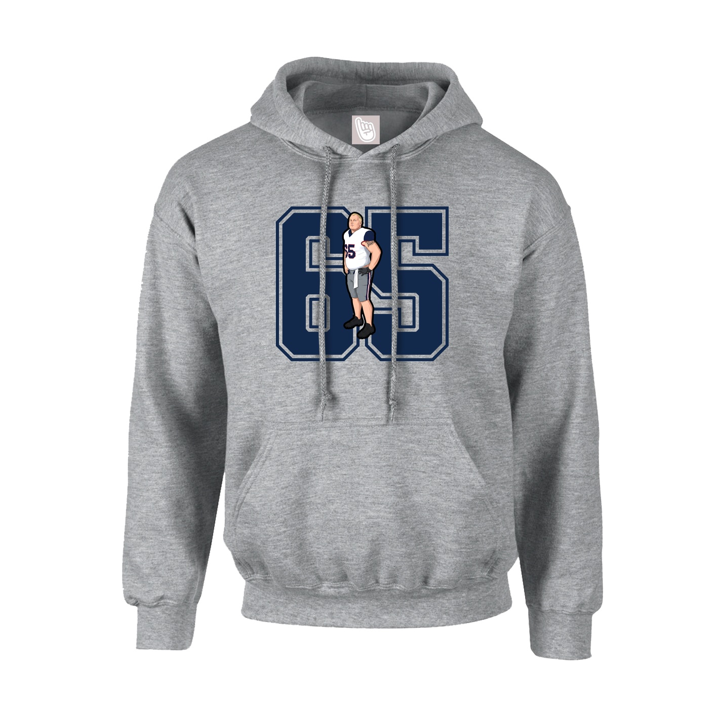 Hoodie — Number in Grey