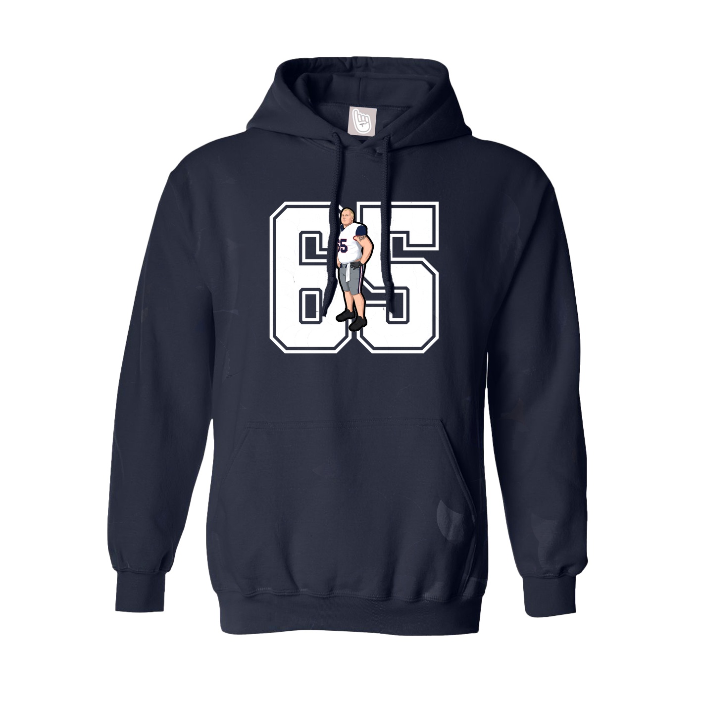 Youth Hoodie — Number in Navy