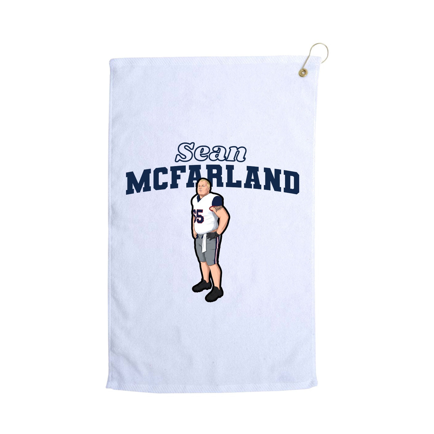 Golf Towel — Name Arch in White