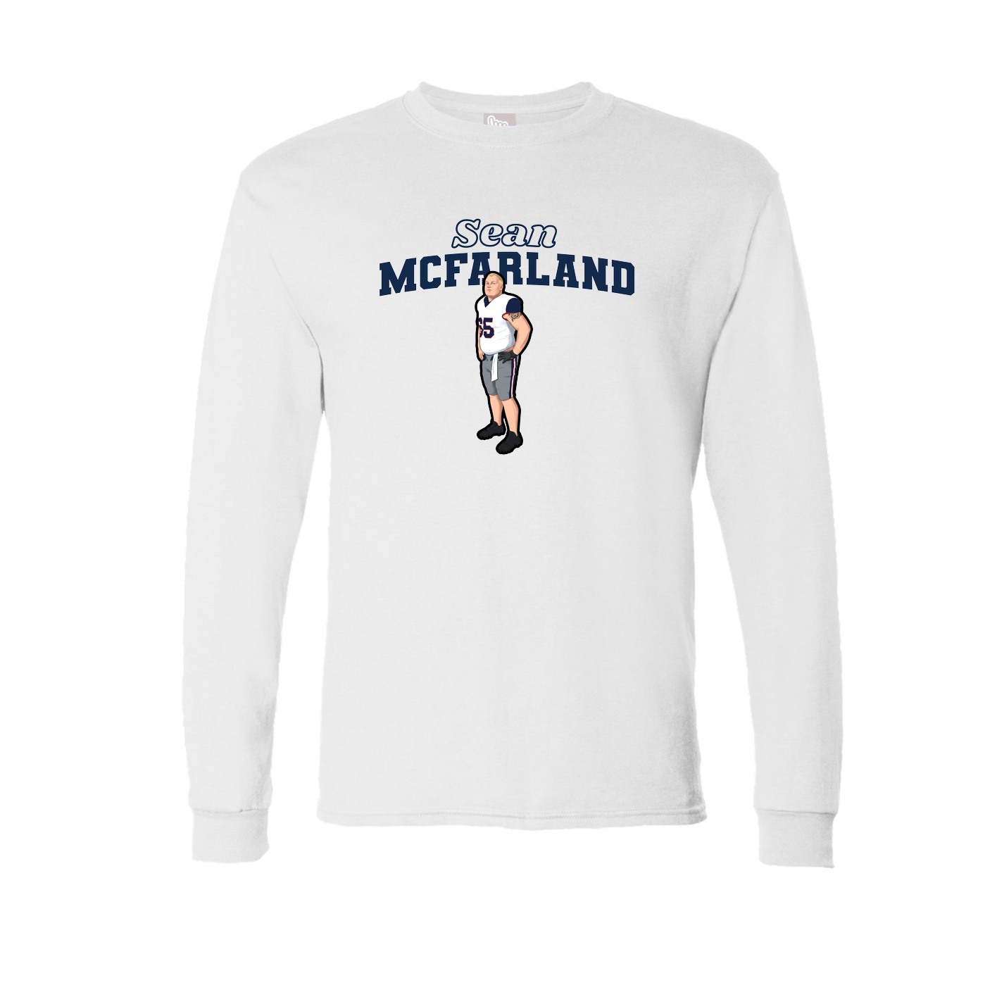 Long Sleeve Tee — Name Arch in White