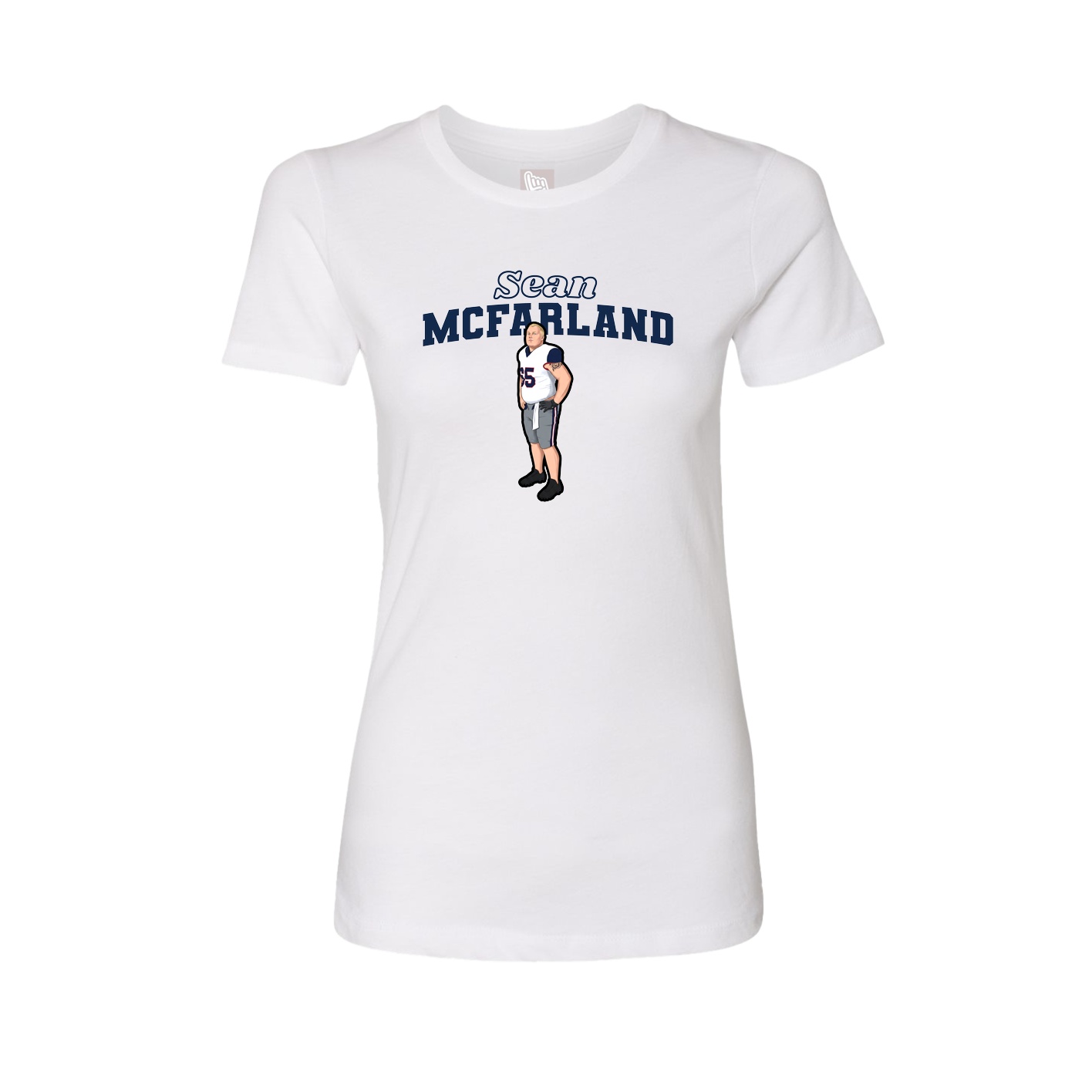 Fitted Women's Tee — Name Arch in White