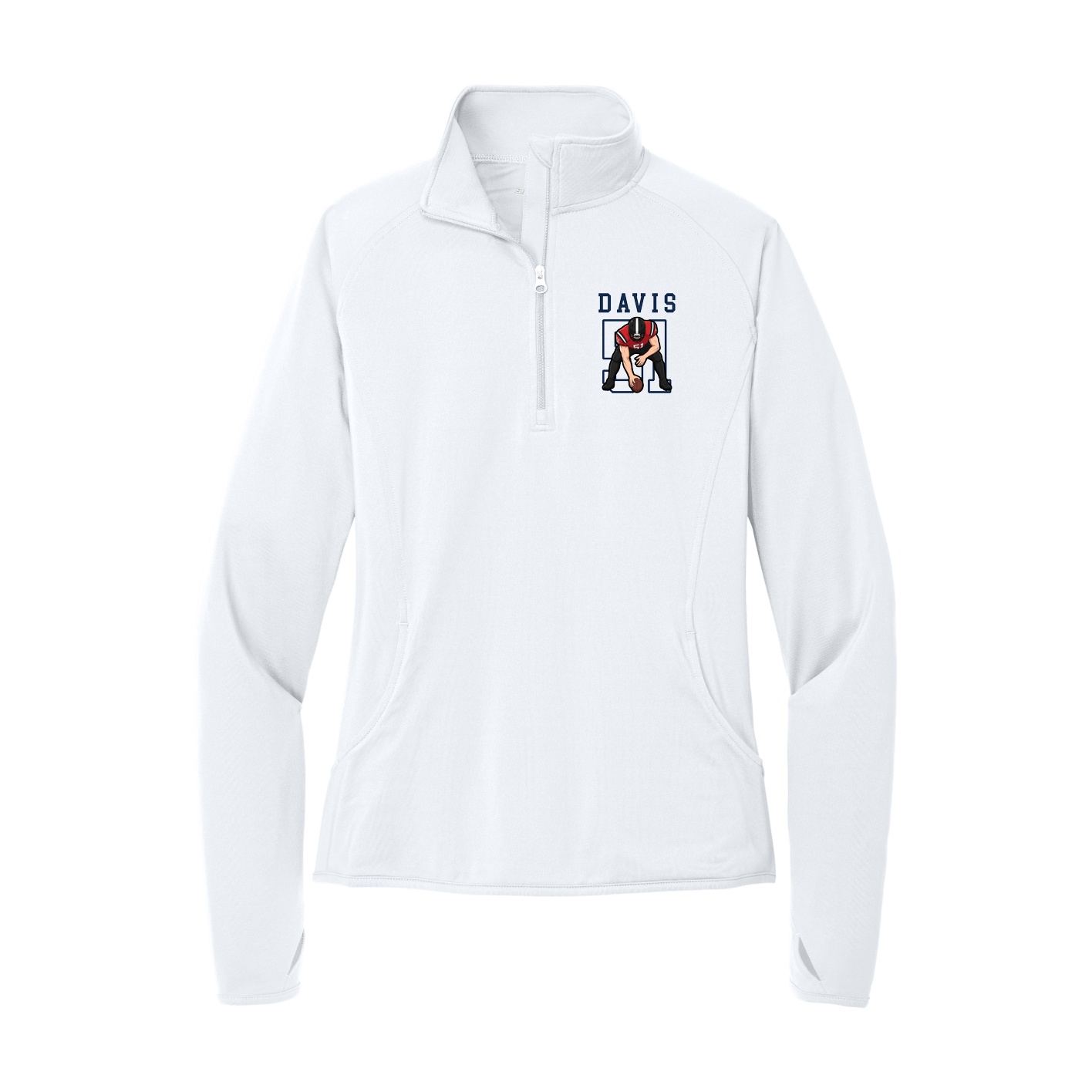 Women's Q-Zip Pullover — Shirsey in White
