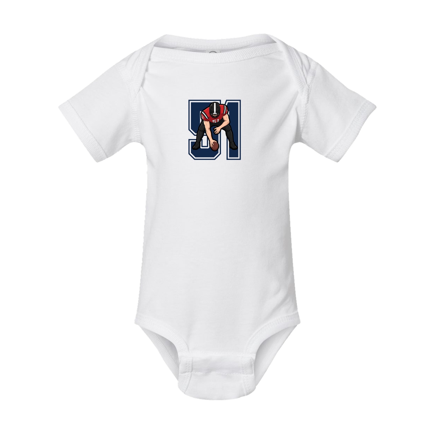 Baby Onesie — Number in White