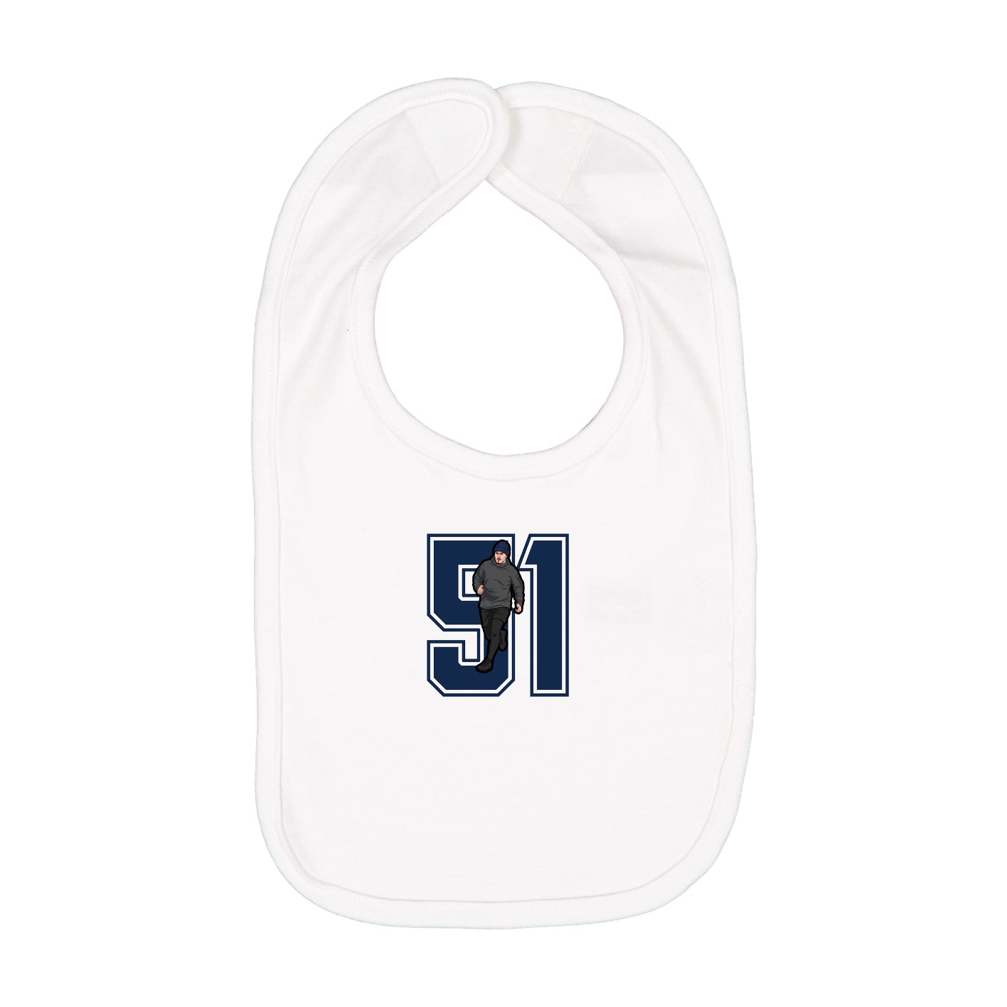Infant Bib — Number in White