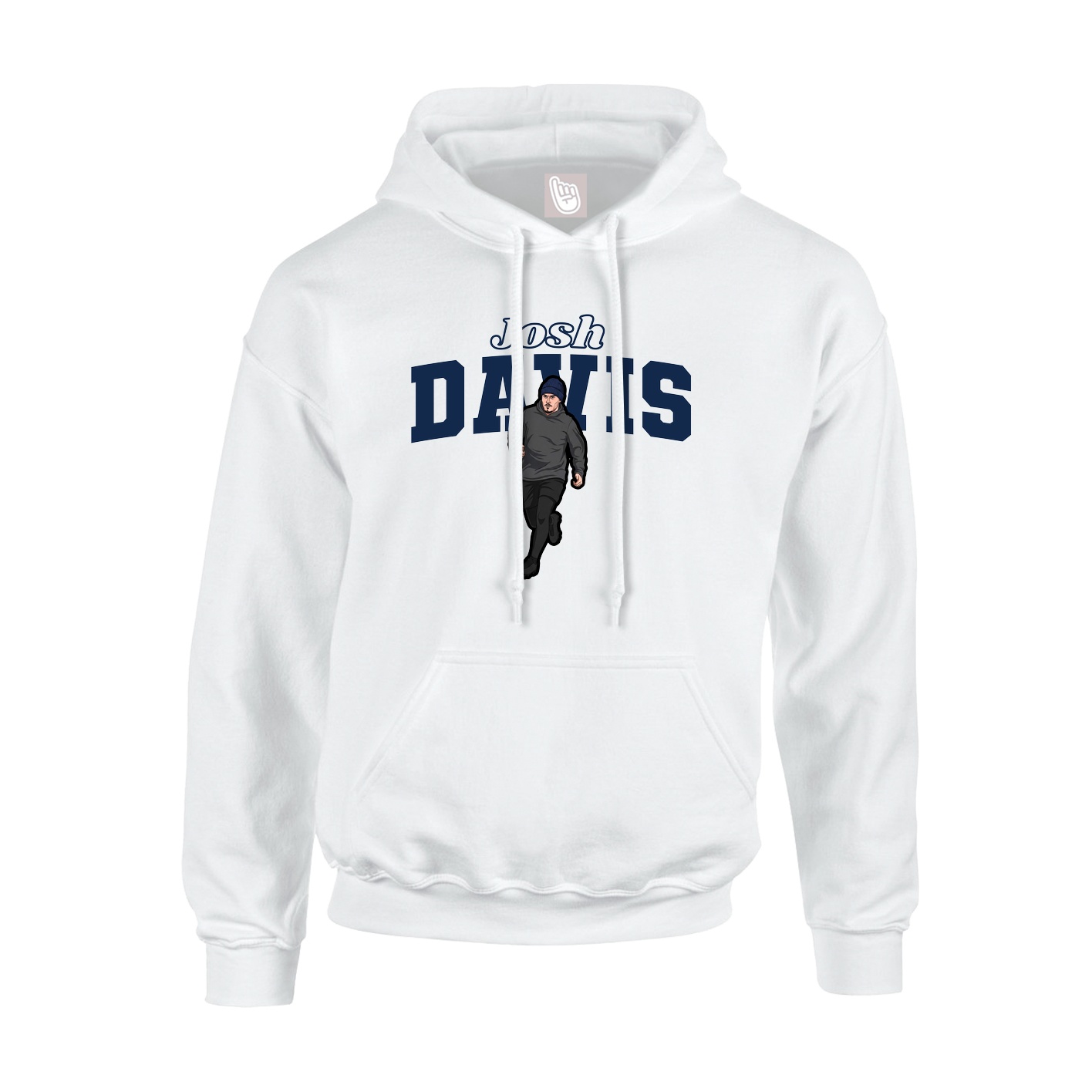 Youth Hoodie — Name Arch in White