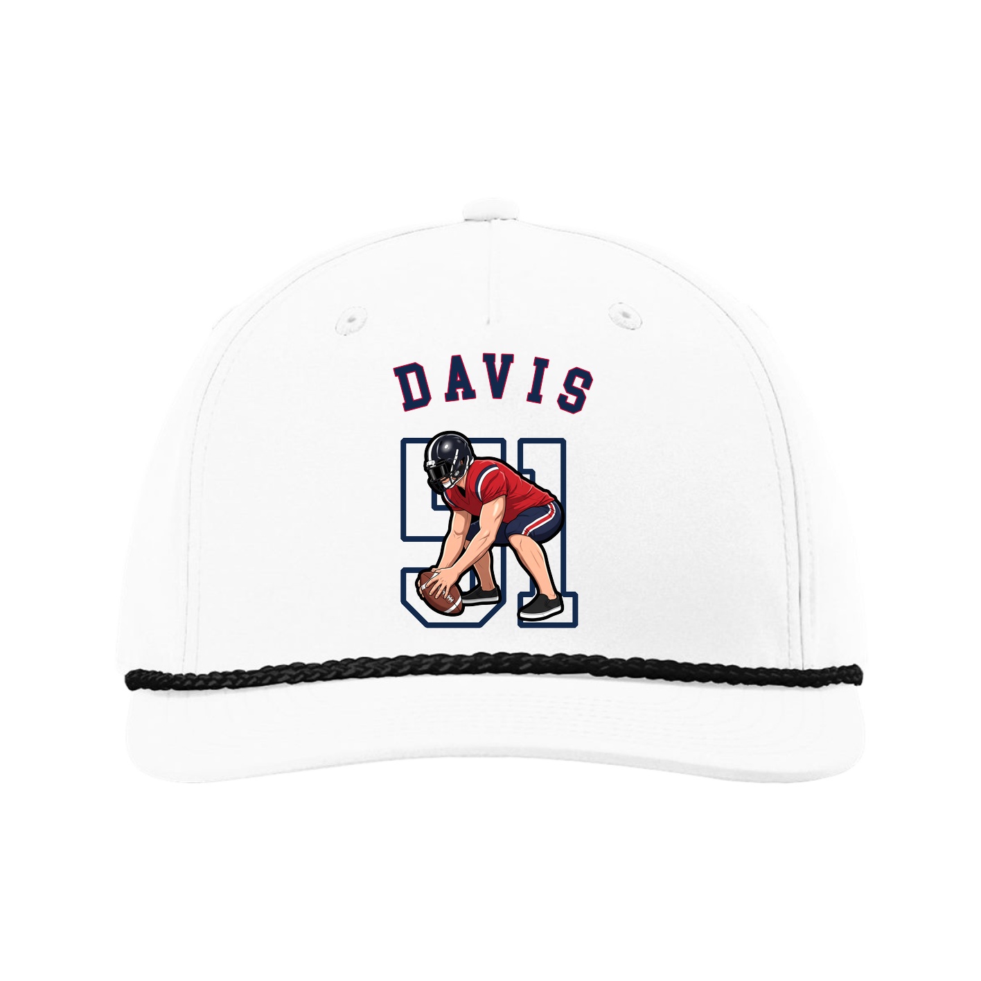 Five-Panel Classic Rope Cap — Shirsey Arch in White