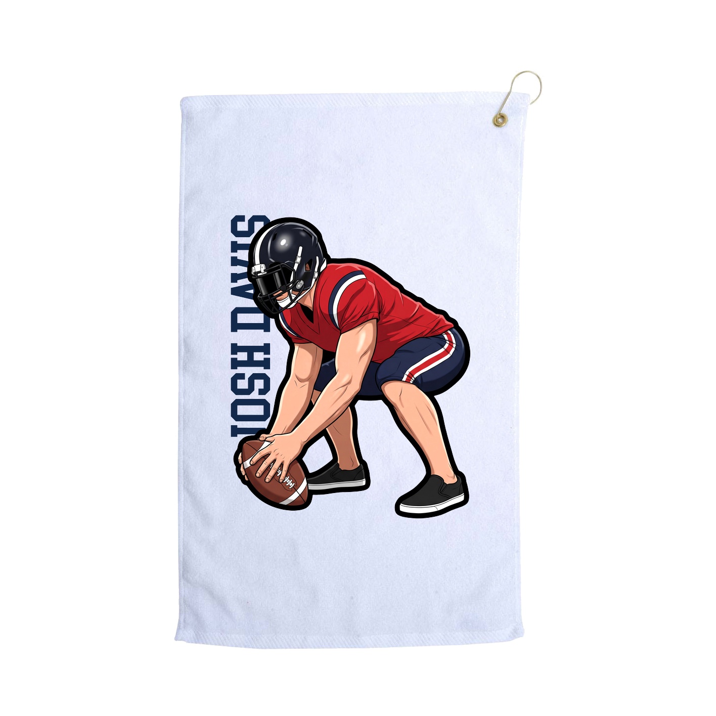 Golf Towel — Name Vertical in White