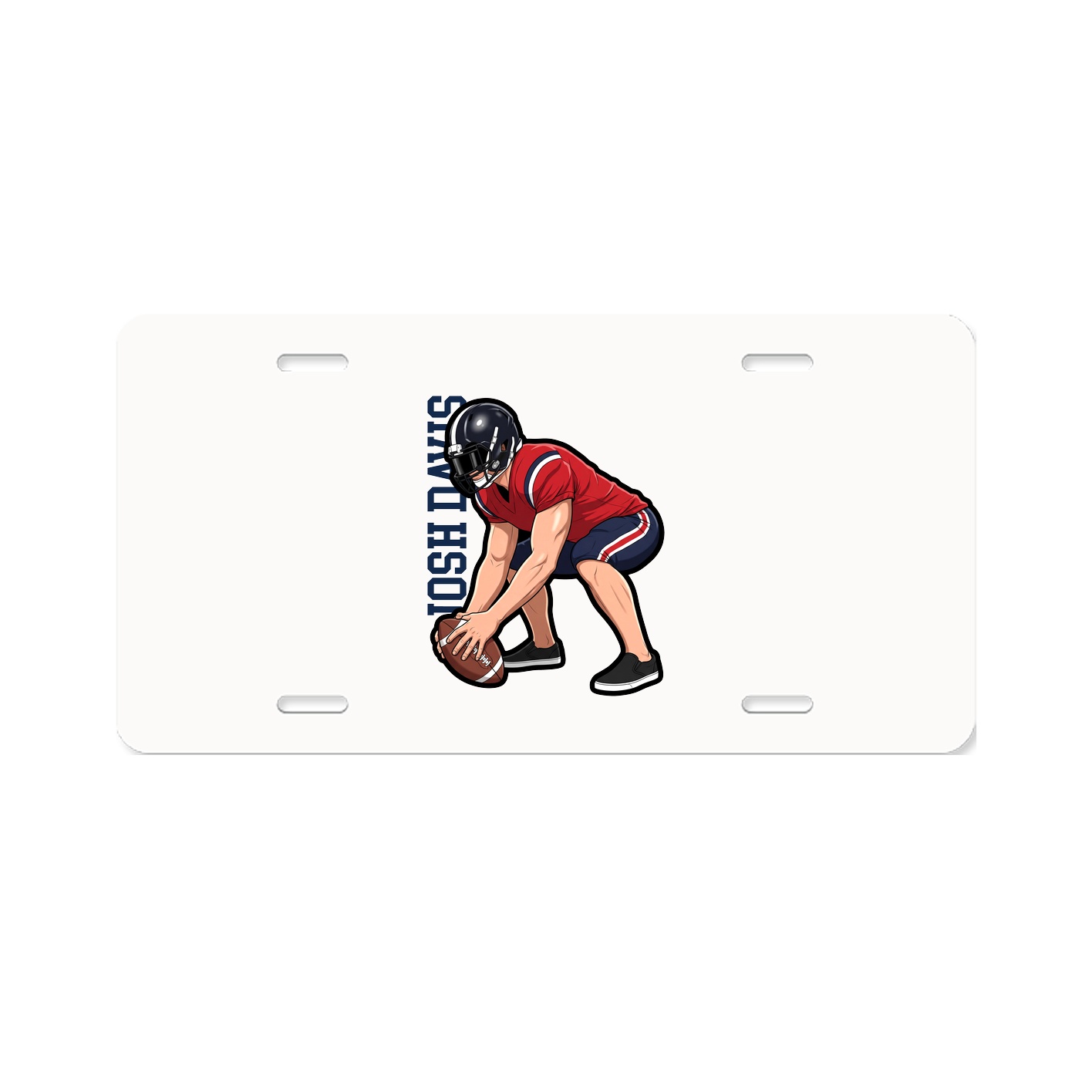 License Plate — Name Vertical in Classic