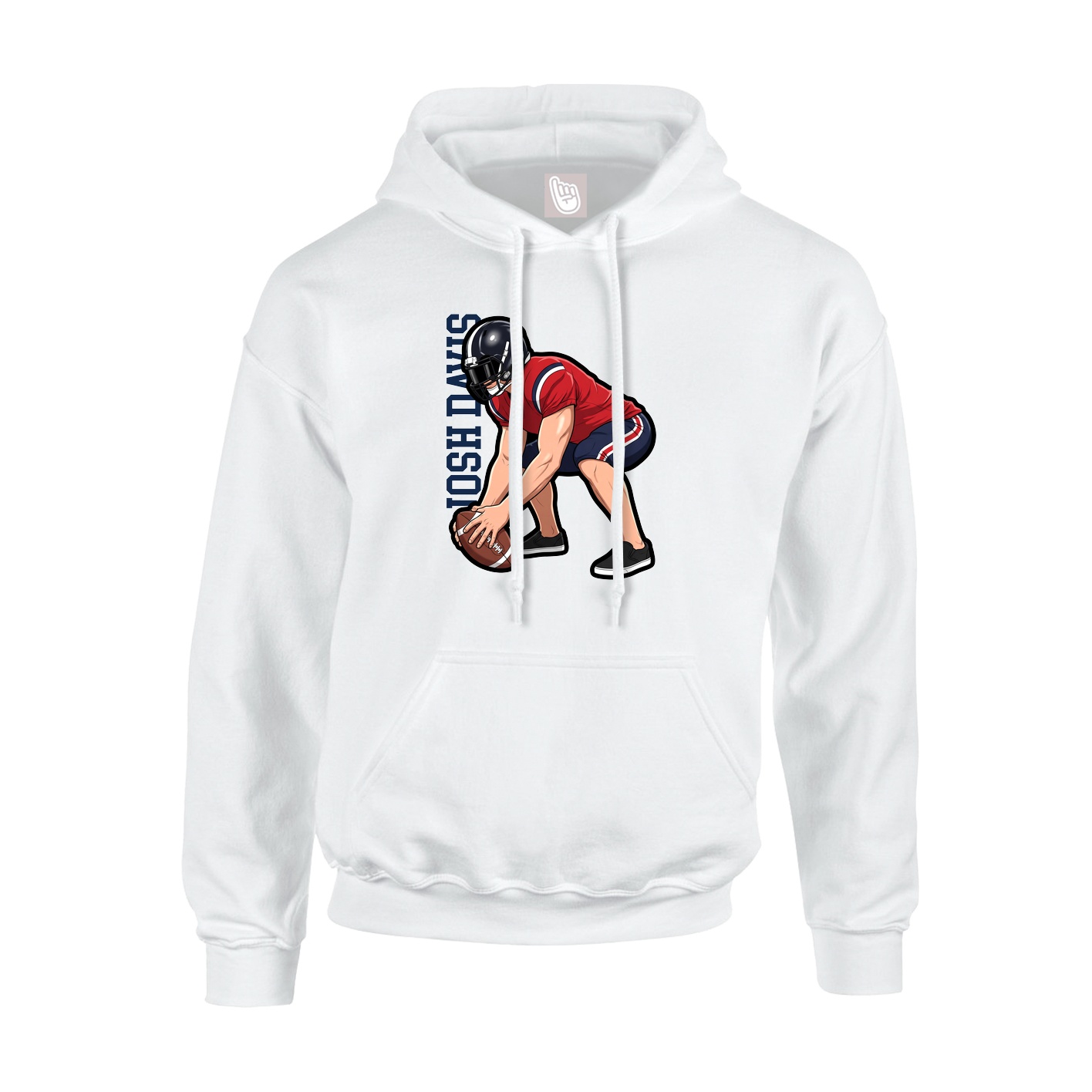 Hoodie — Name Vertical in White