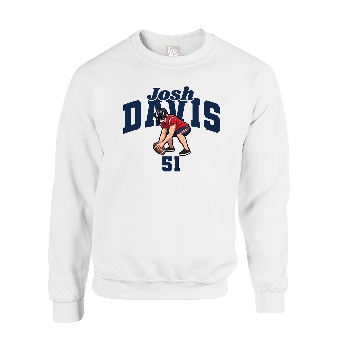 Fleece Crew — Signature Arch in White