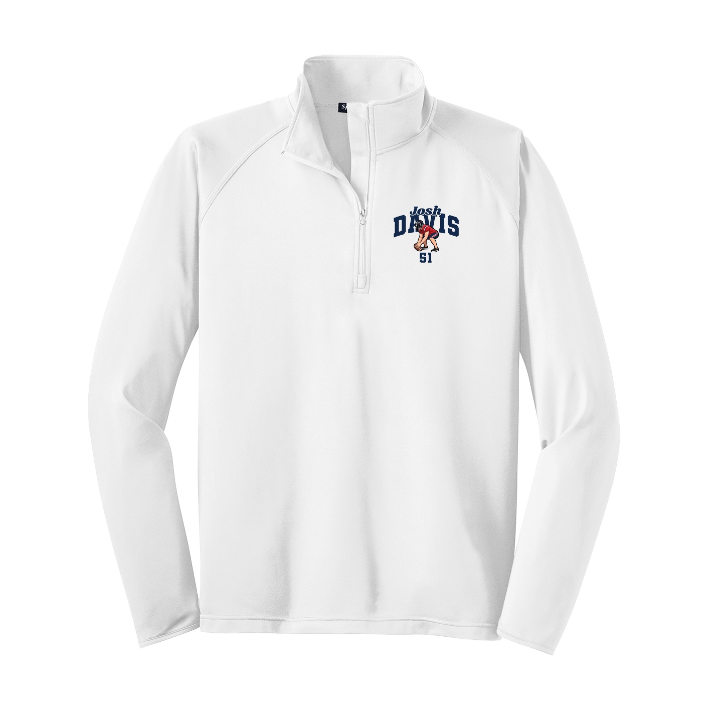 Q-Zip Pullover — Signature Arch in White