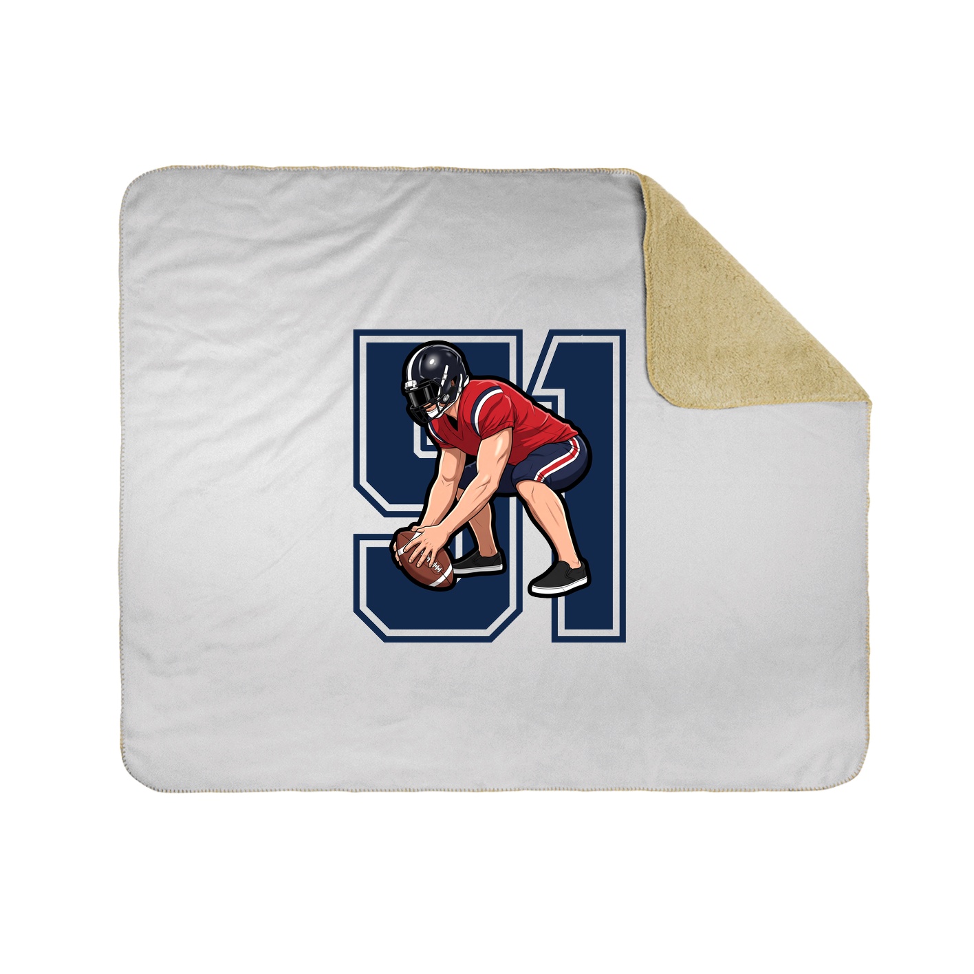 Throw Blanket — Number in White