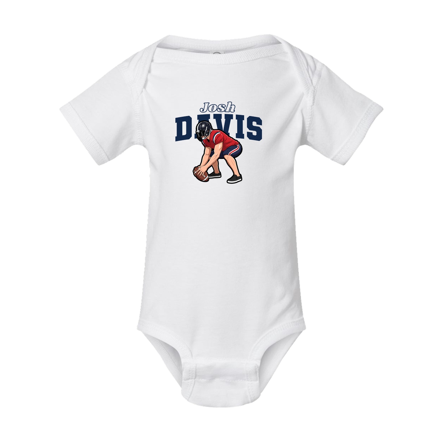 Baby Onesie — Name Arch in White