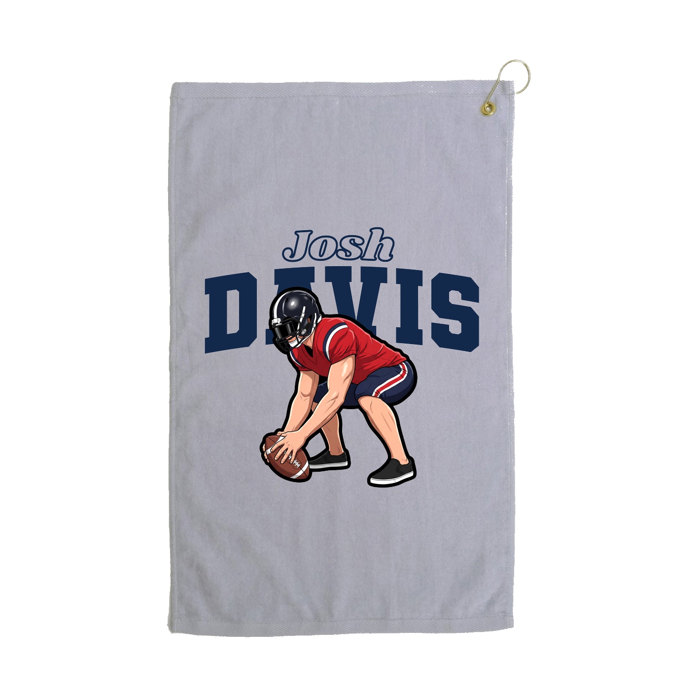 Golf Towel — Name Arch in Grey