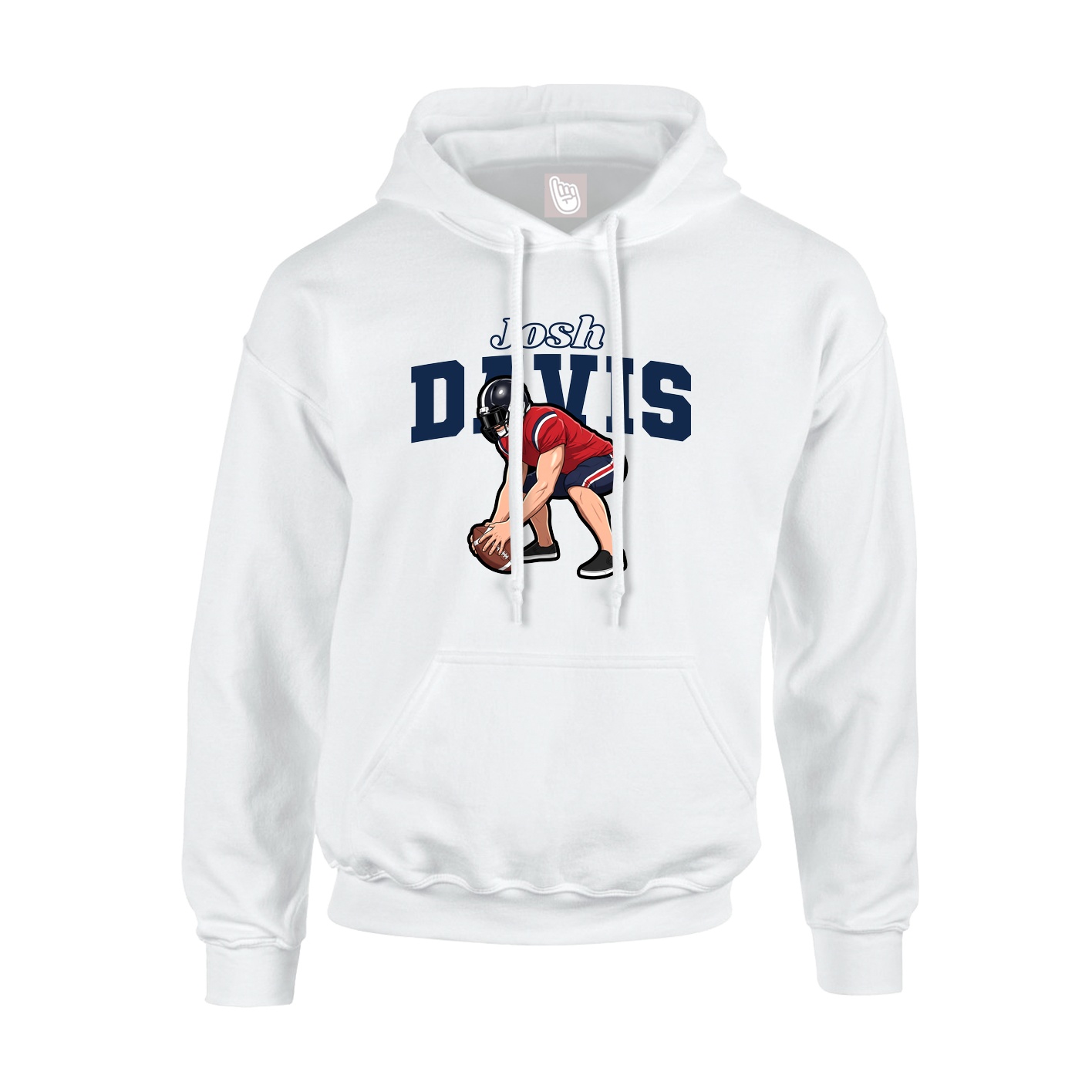 Hoodie — Name Arch in White
