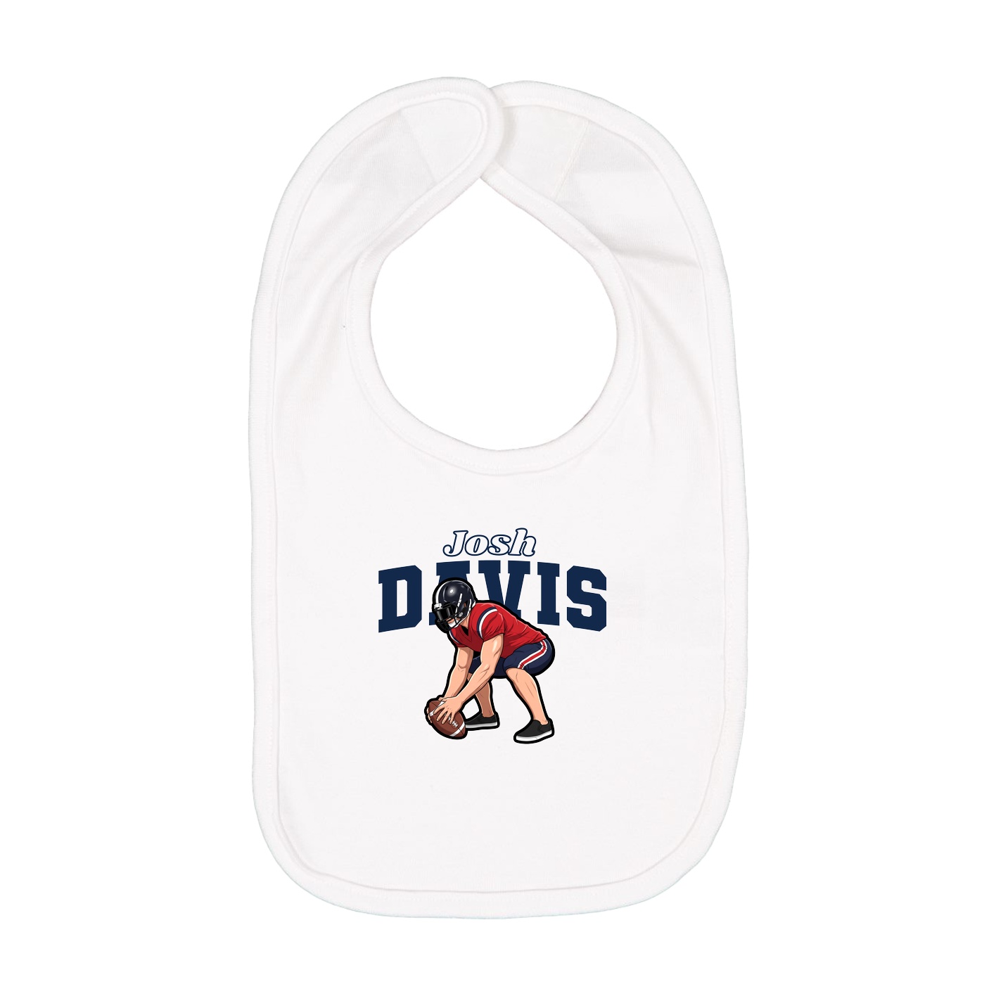 Infant Bib — Name Arch in White