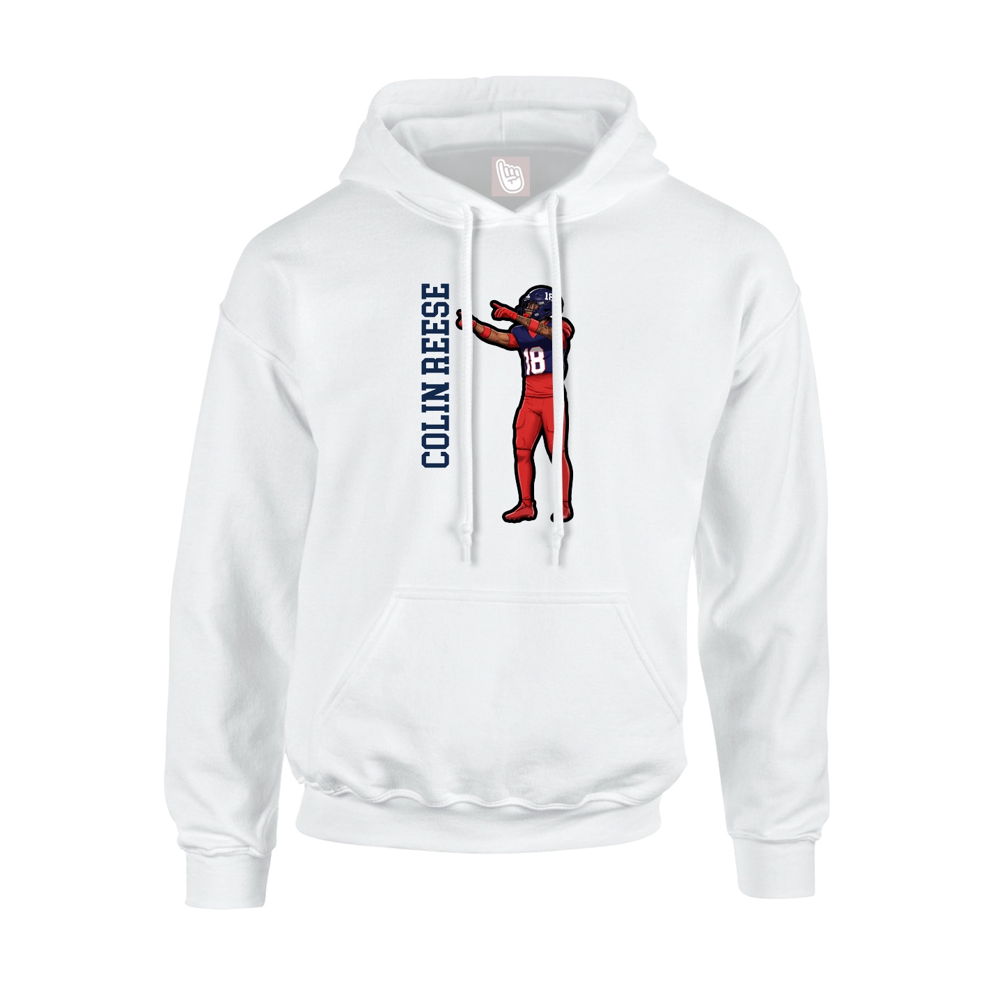 Youth Hoodie — Name Vertical in White