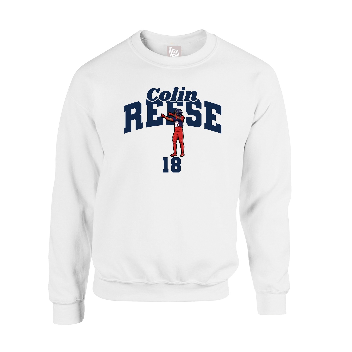 Fleece Crew — Signature Arch in White