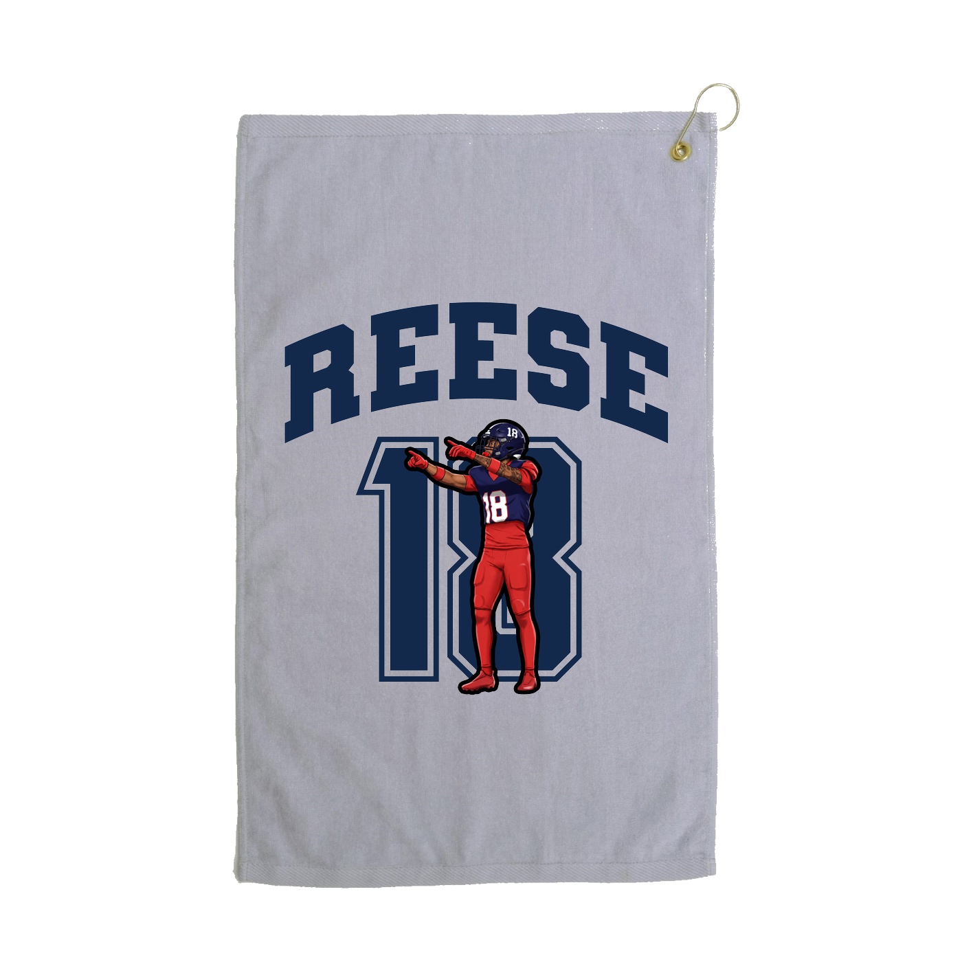Golf Towel — Number in Grey