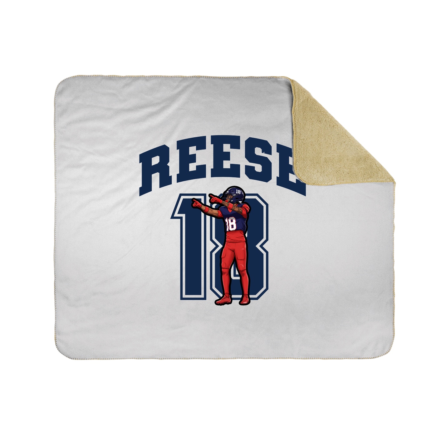 Throw Blanket — Number in White