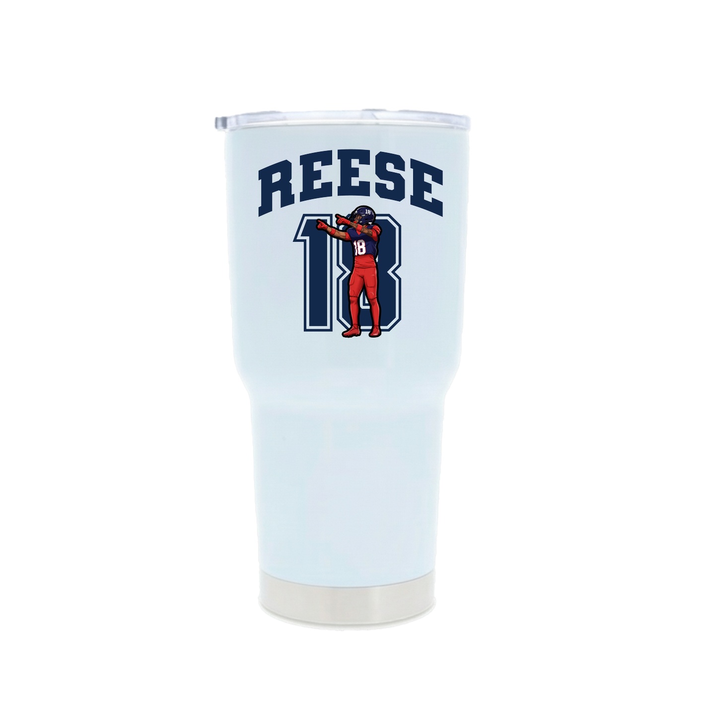 30oz Stainless Steel Tumbler — Number in White
