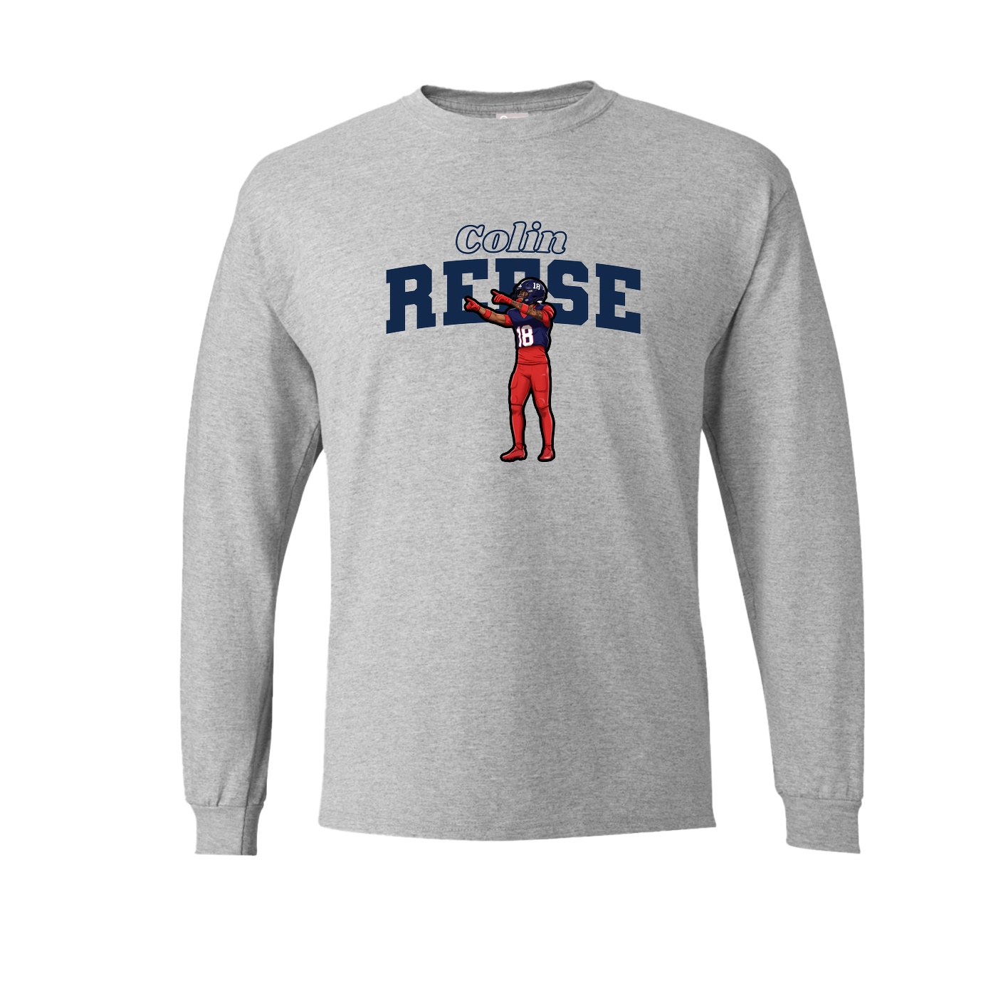 Long Sleeve Tee — Name Arch in Grey