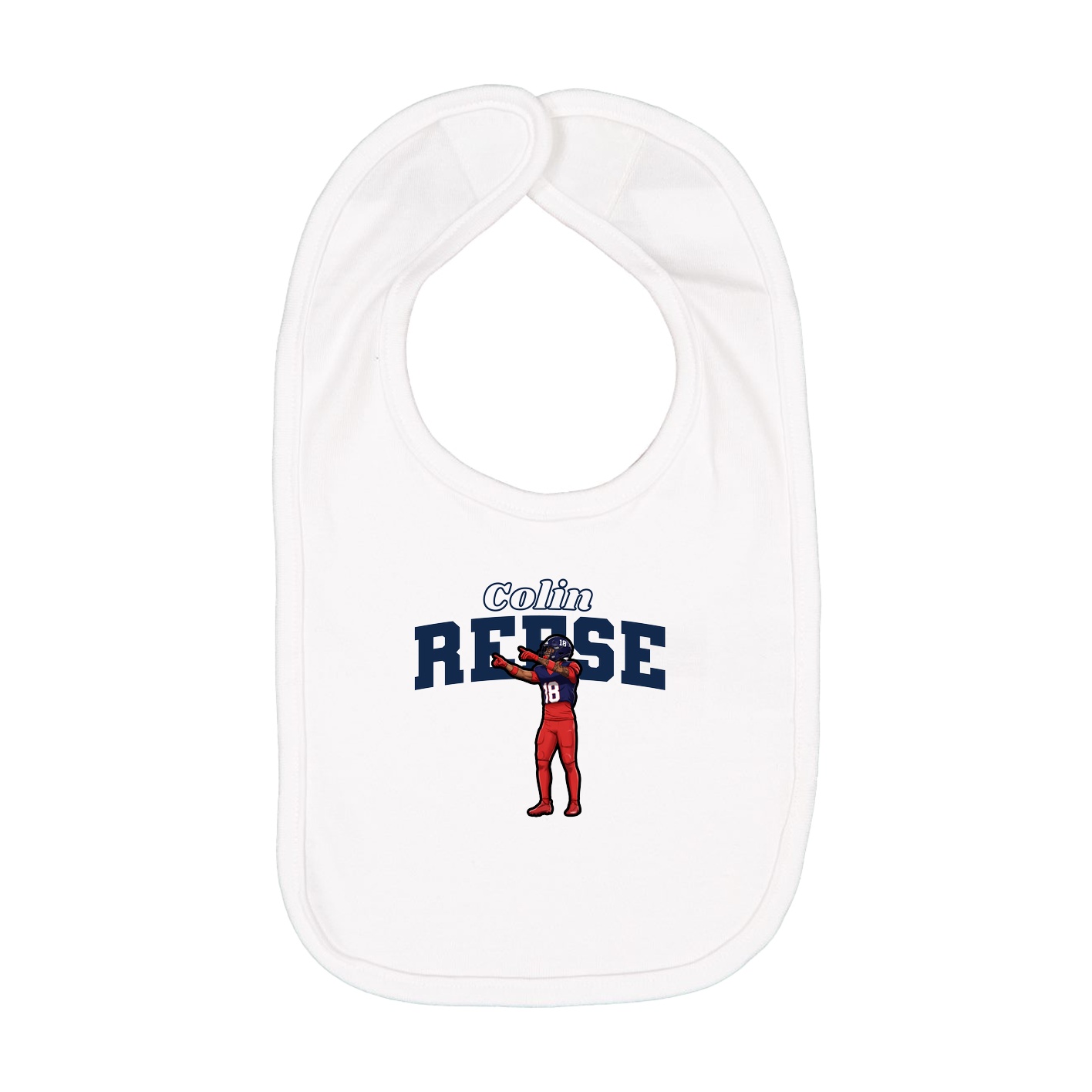 Infant Bib — Name Arch in White