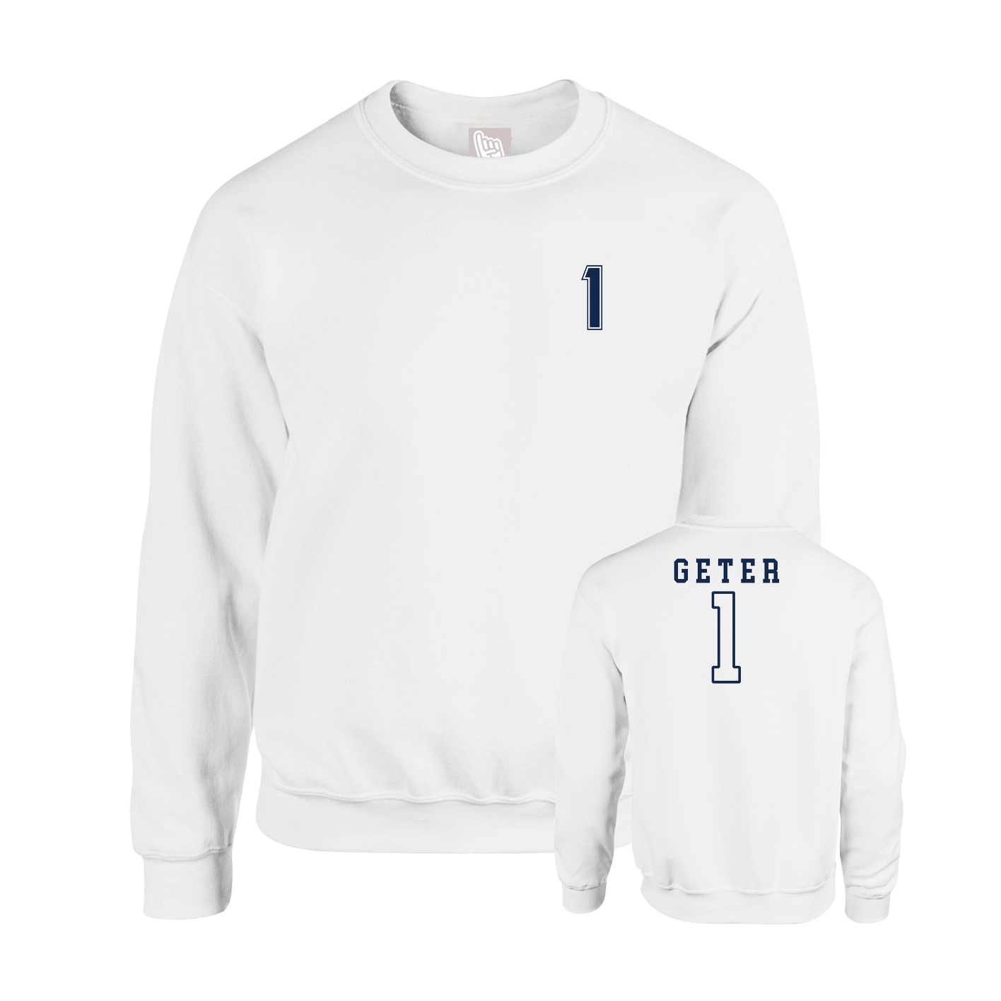 Fleece Crew — Chest Back in White