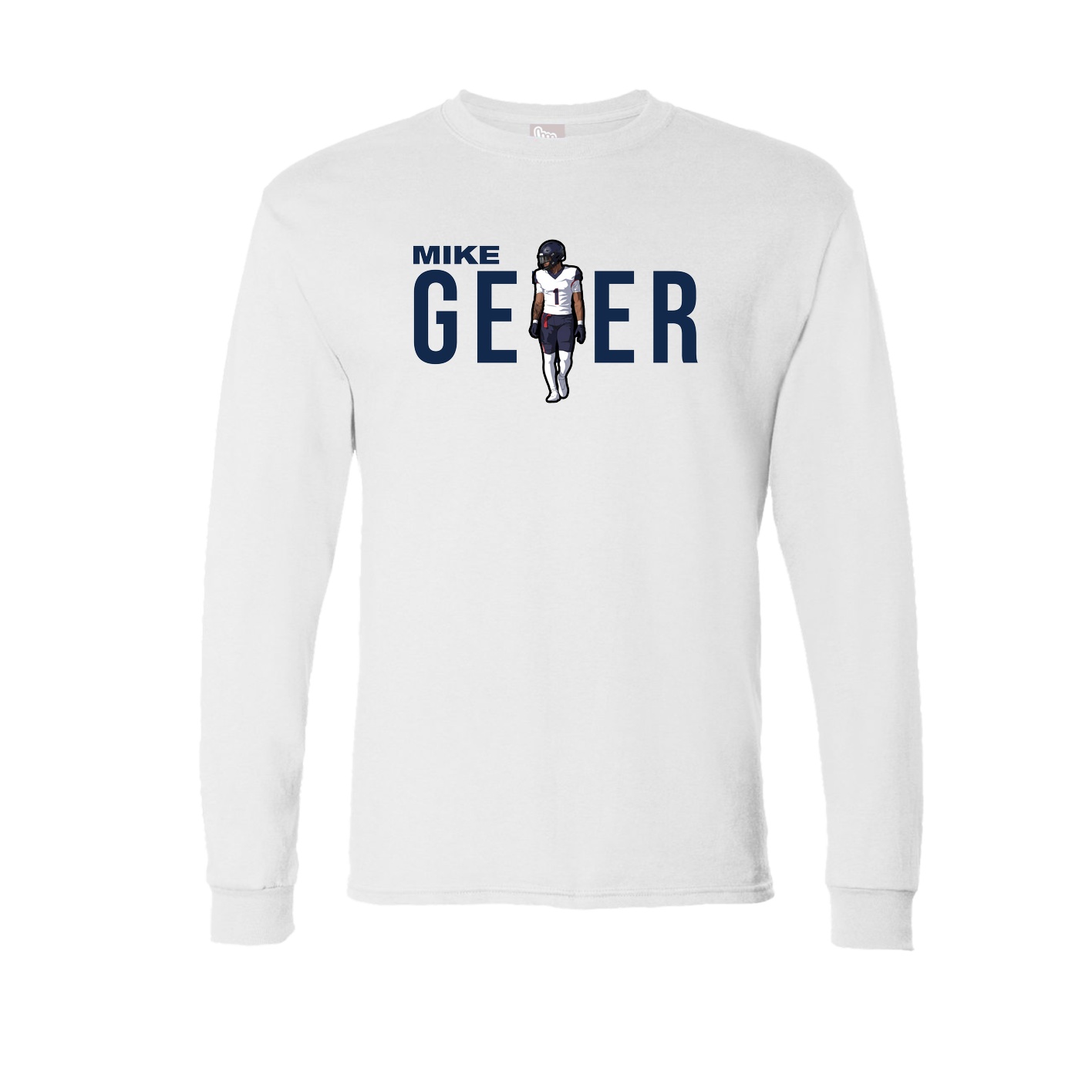 Long Sleeve Tee — Player Name in White
