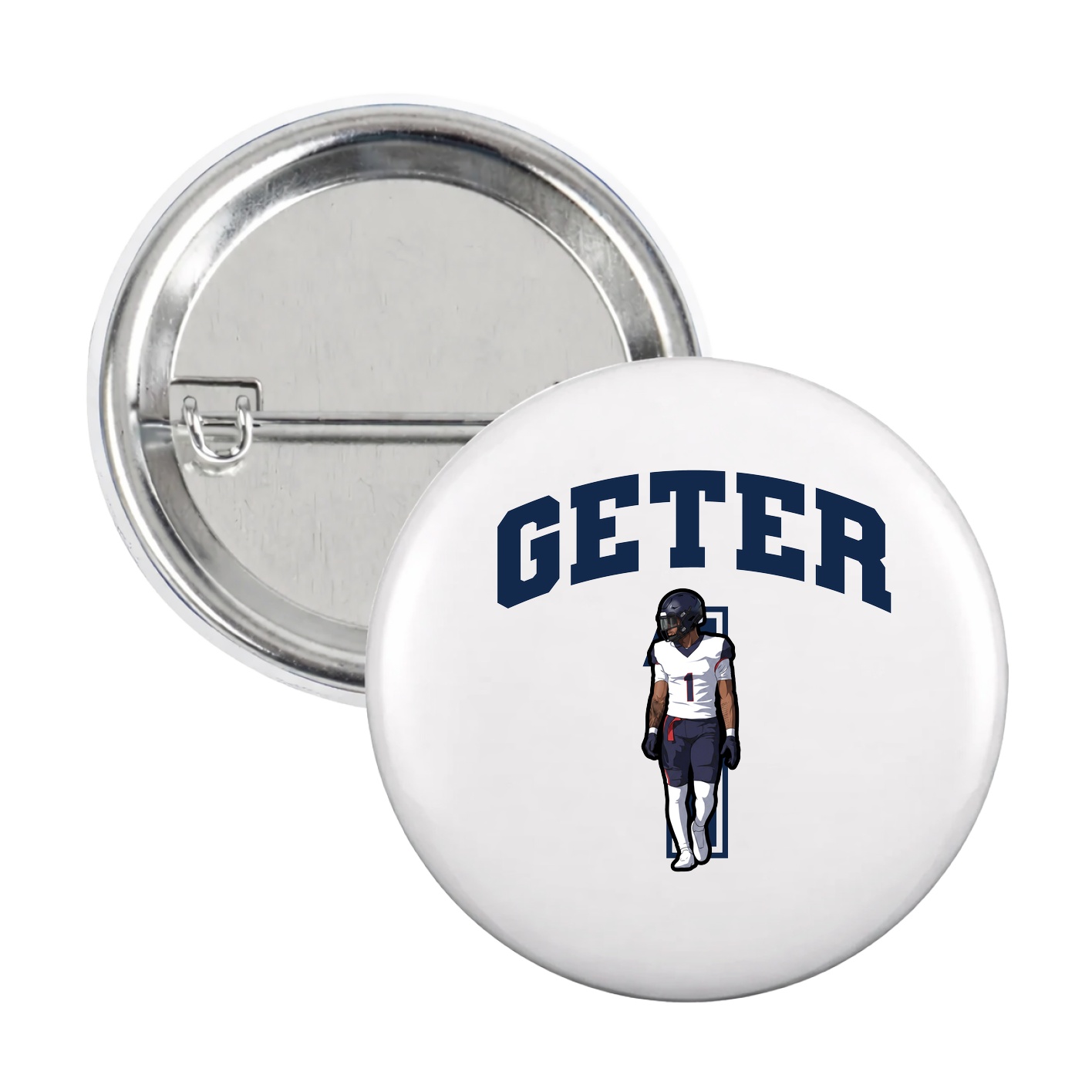 Game Day Button — Number in White