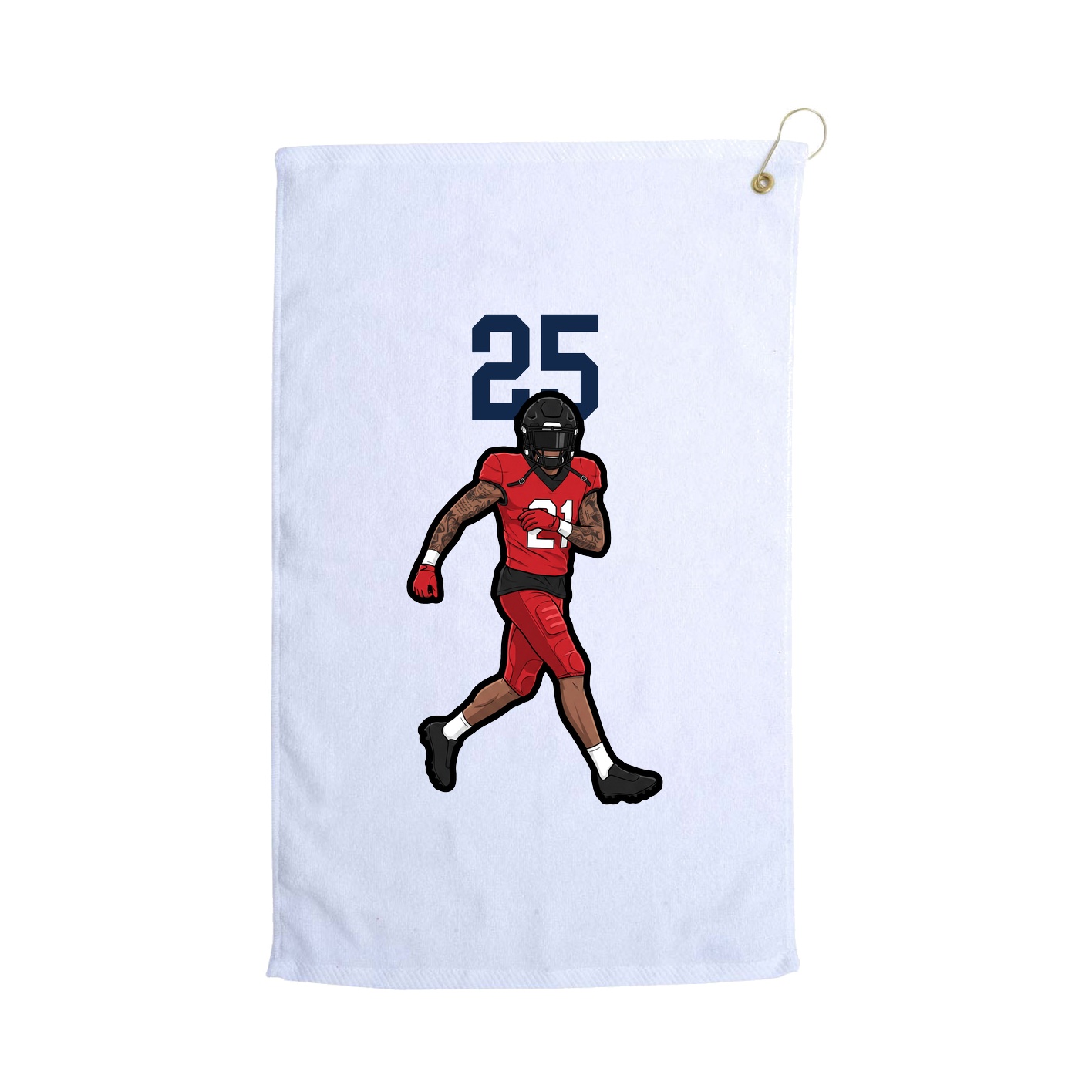 Golf Towel — Number Top in White