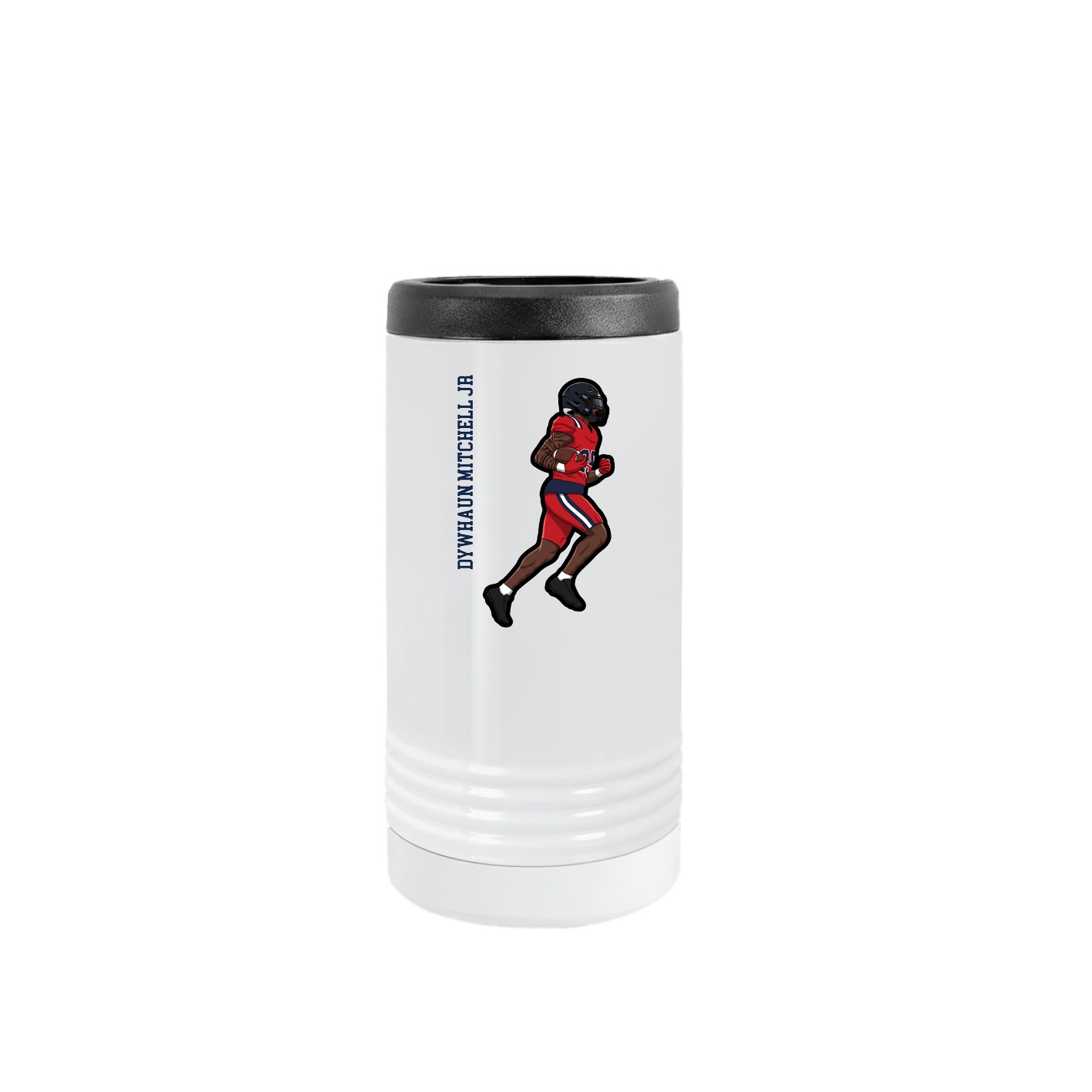 Slim Beverage Holder — Name Vertical in White