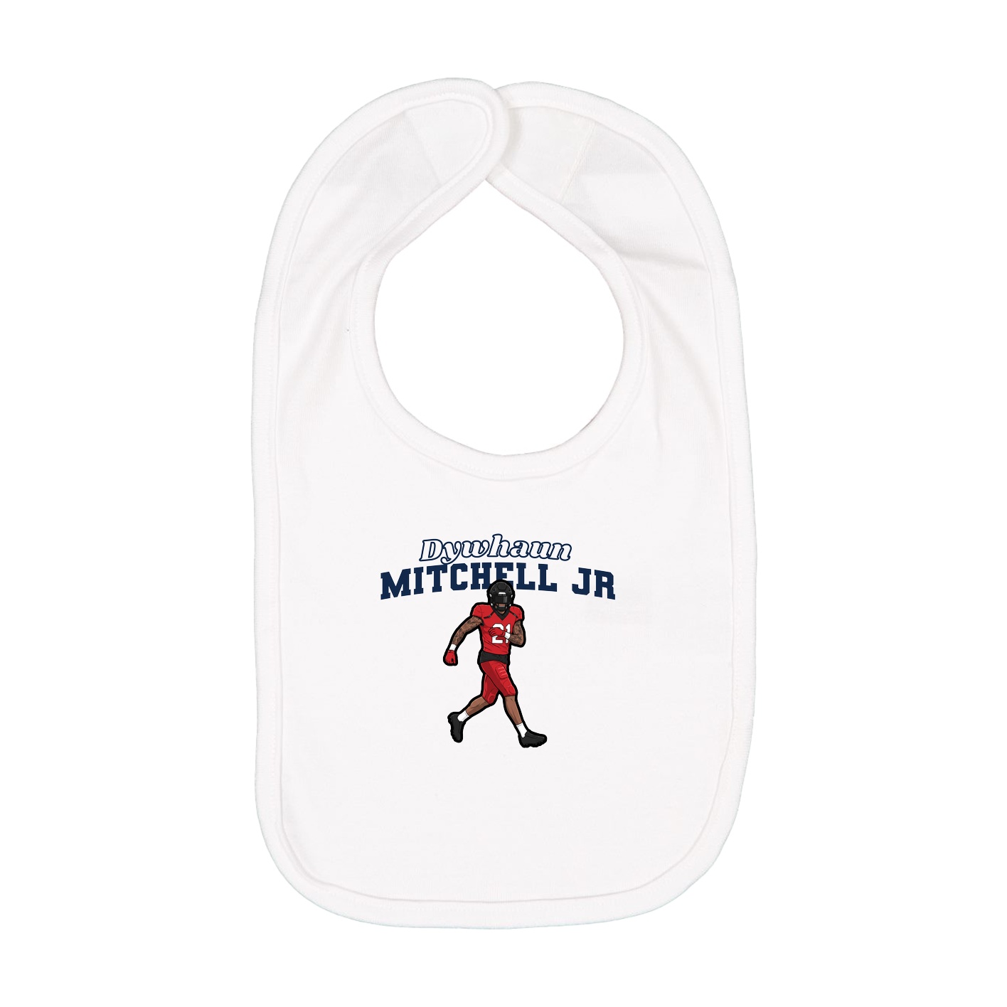 Infant Bib — Name Arch in White