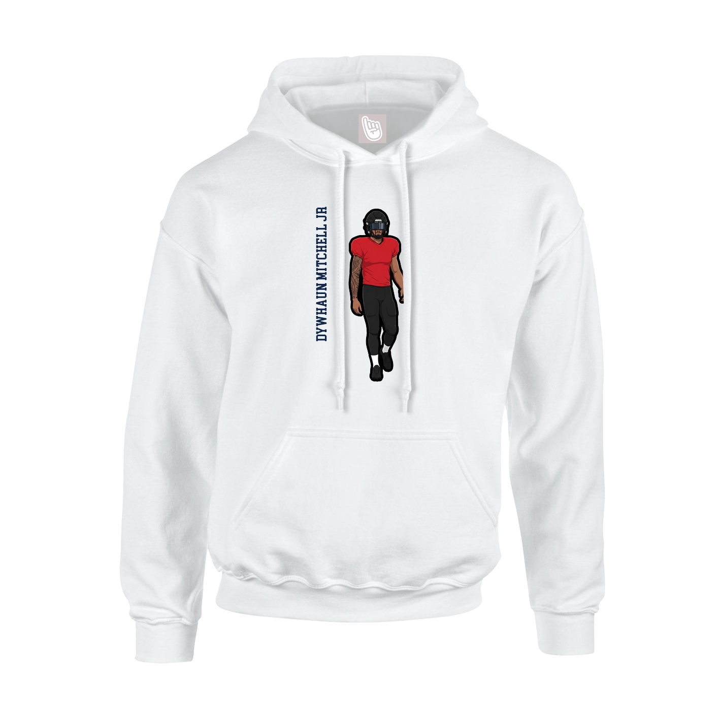 Hoodie — Name Vertical in White