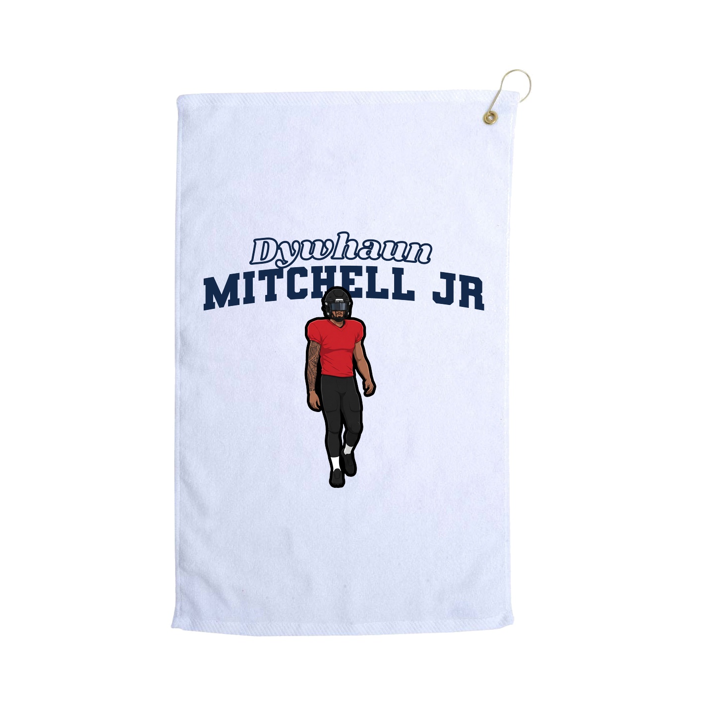 Golf Towel — Name Arch in White