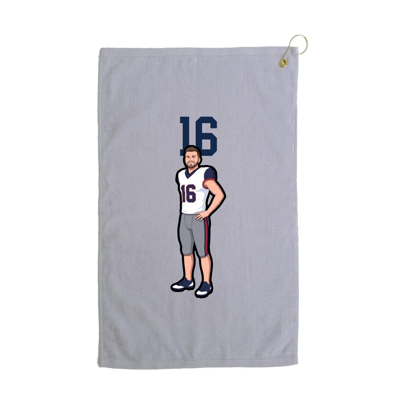 Golf Towel — Number Top in Grey