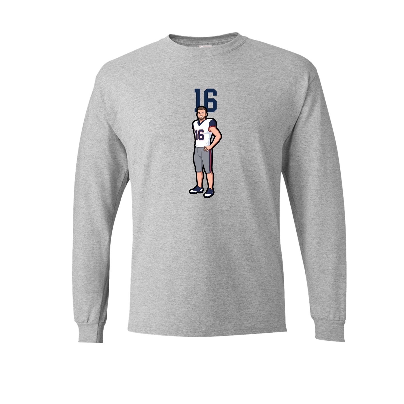 Long Sleeve Tee — Number Top in Grey