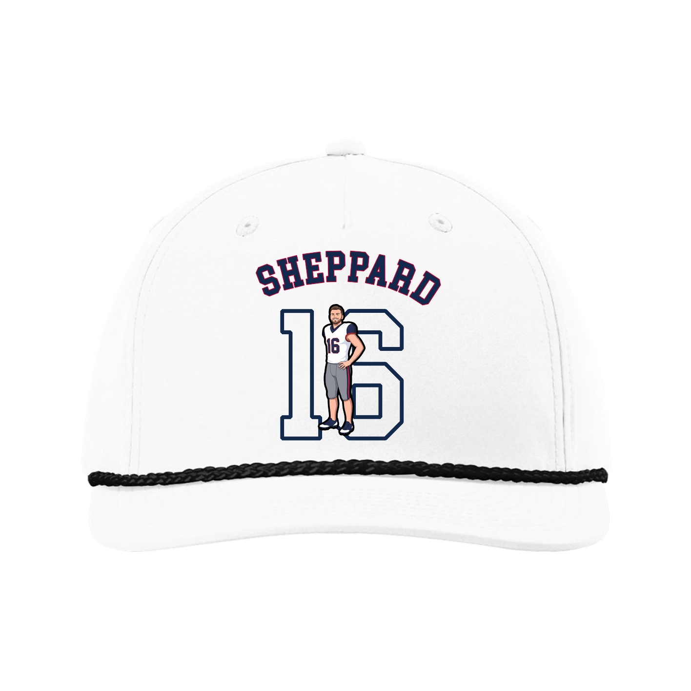 Five-Panel Classic Rope Cap — Shirsey Arch in White