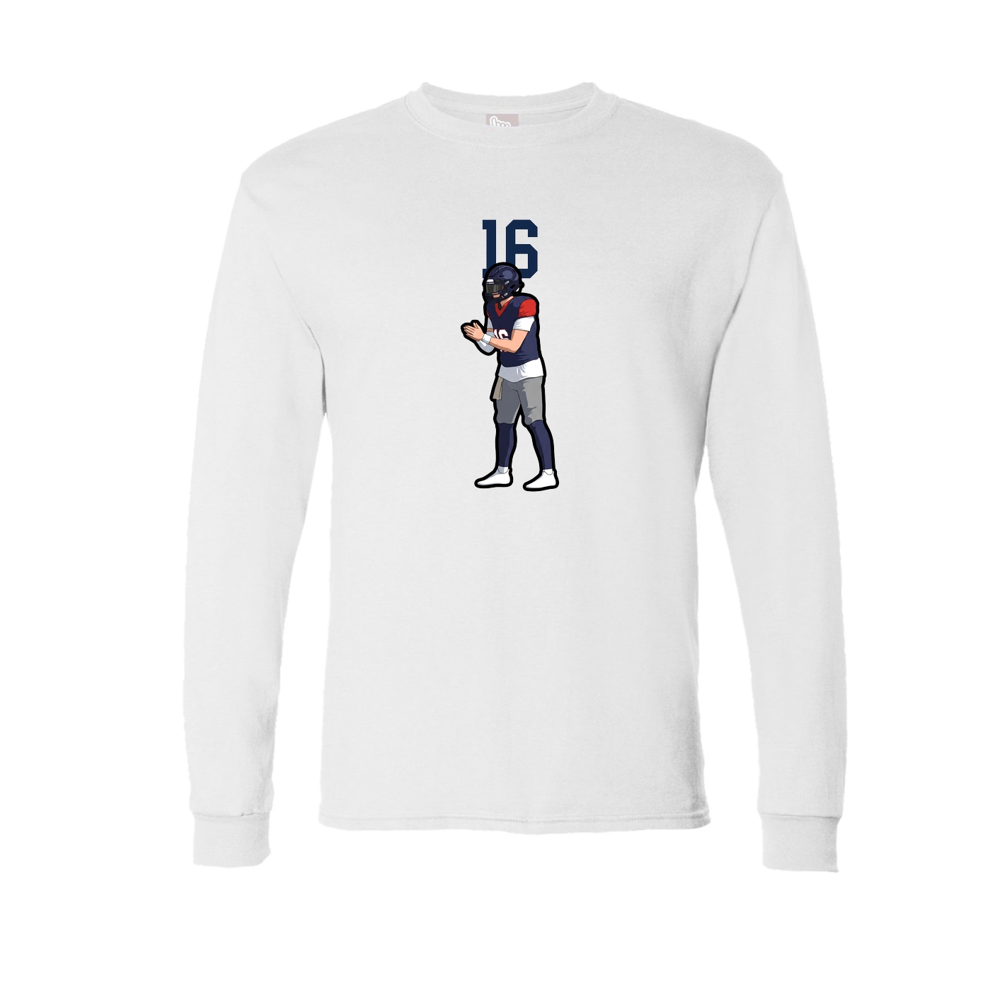 Long Sleeve Tee — Number Top in White
