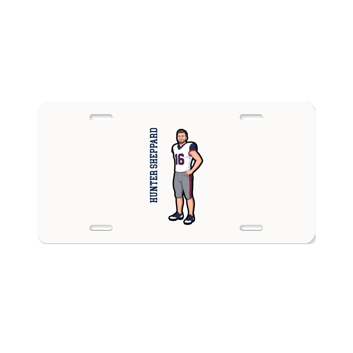 License Plate — Name Vertical in Classic