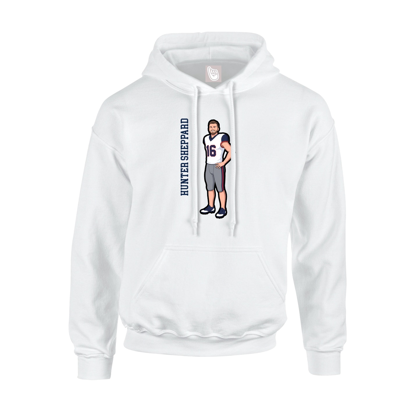 Youth Hoodie — Name Vertical in White