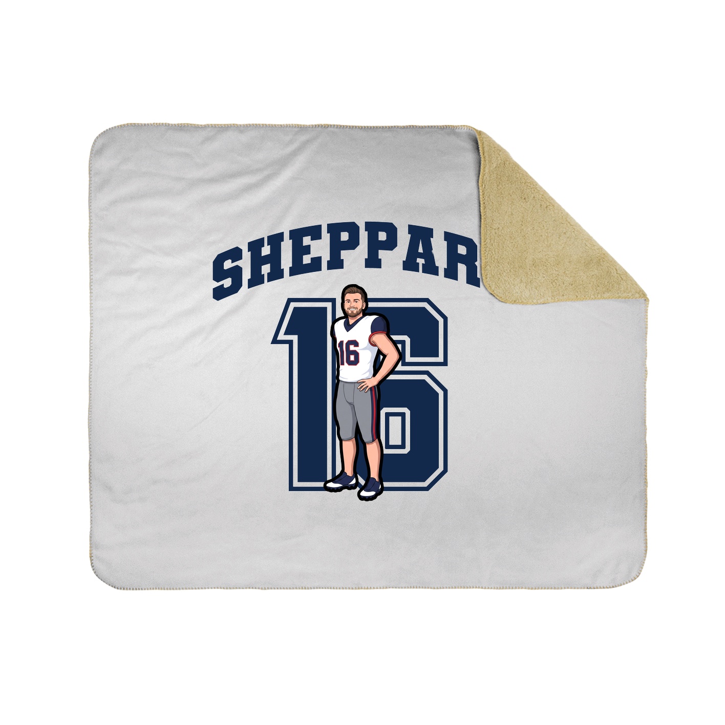 Throw Blanket — Number in White