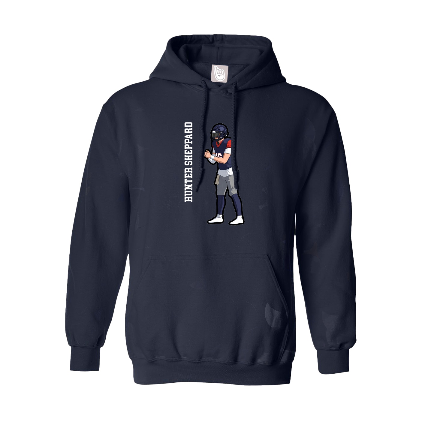 Youth Hoodie — Name Vertical in Navy